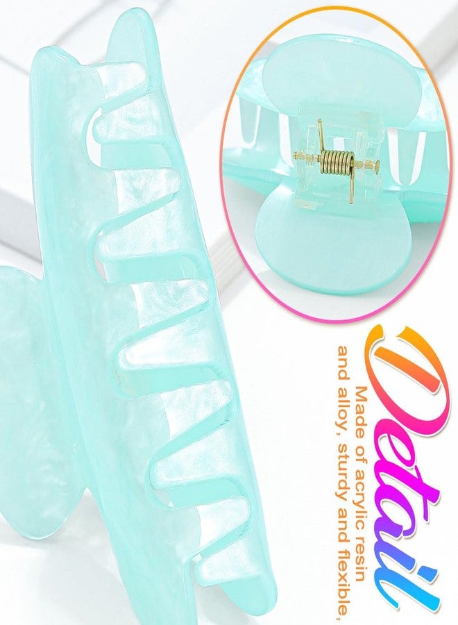 CAKURE Acrylic Hair Clips Cute Claw Clips Medium Hair Claw Barrettes Hair Accessories for Women and Girls（Pack of 2） (f-light blue&yellow) - Image 4